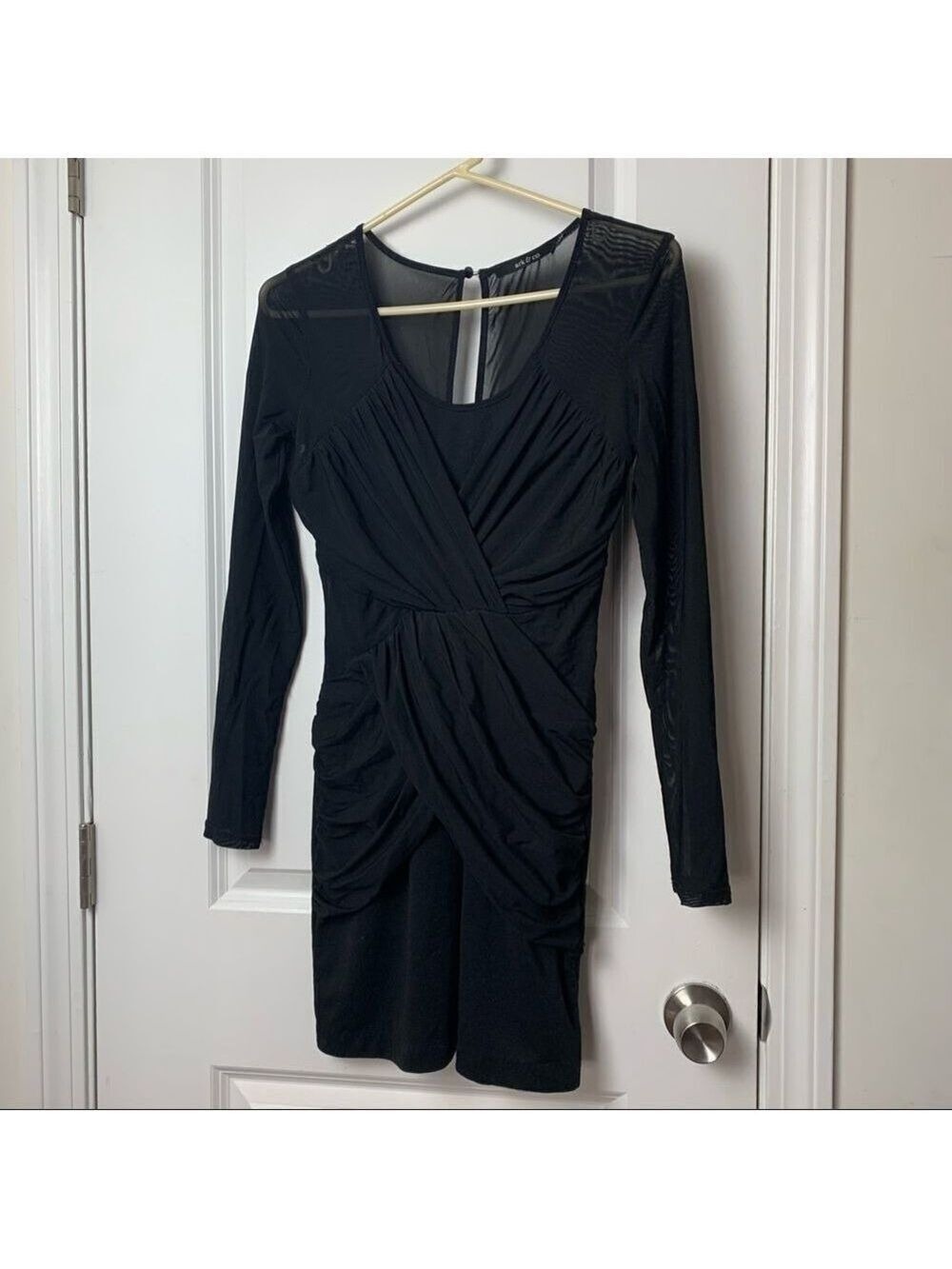 Ark & Co. Black long-sleeves dress with sheer back and sleeves size large